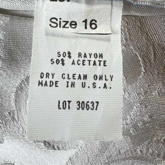 Vintage Jessica Howard Brocade Floral Princess Cut Cream Cocktail Dress - Picture 7 of 14